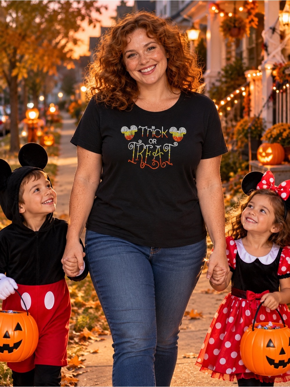 "Trick or Treat" rhinestone Halloween T-Shirt
